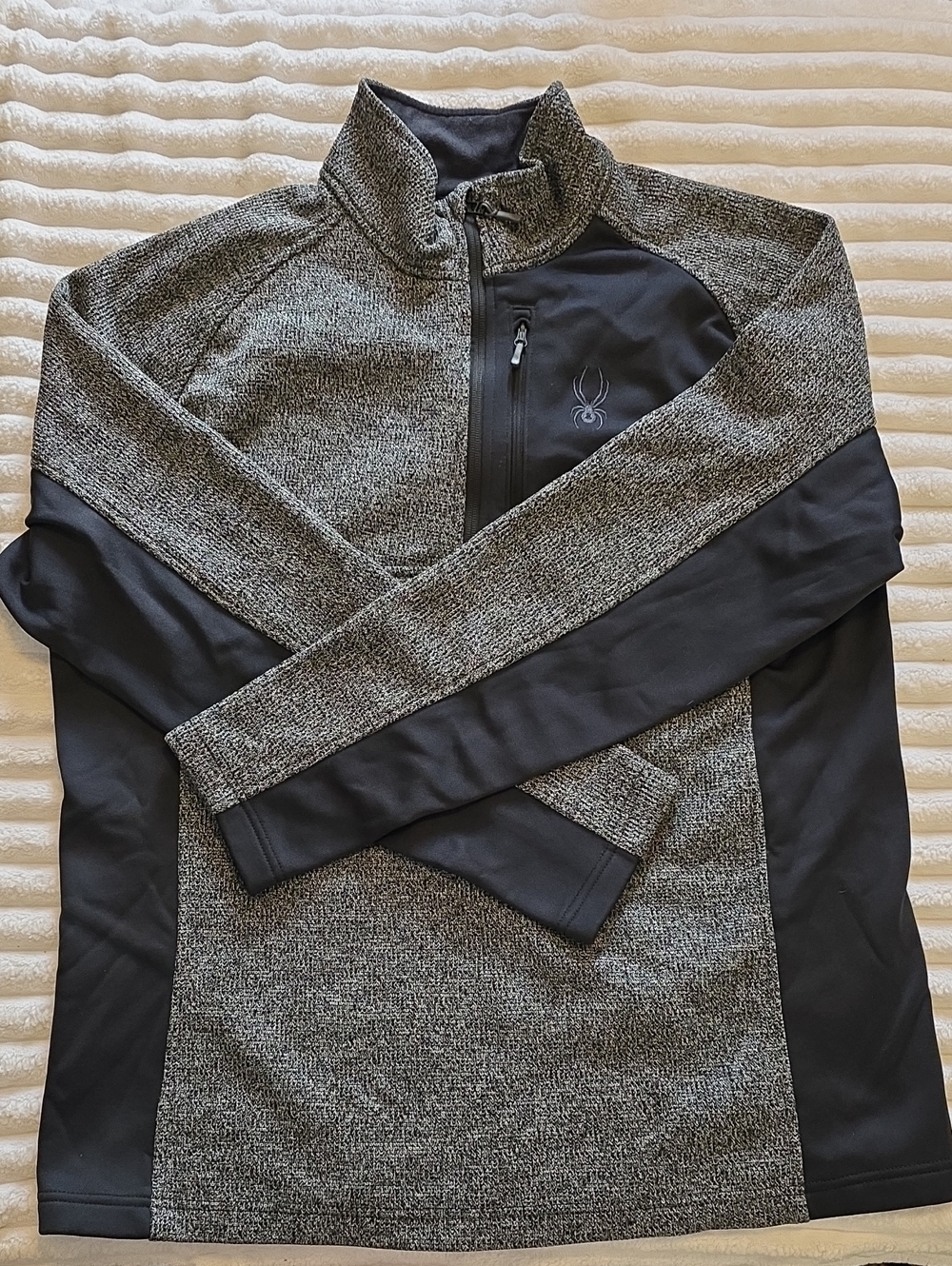 Spyder Men’s Gray and Black Zip-Up Tech Sweater
